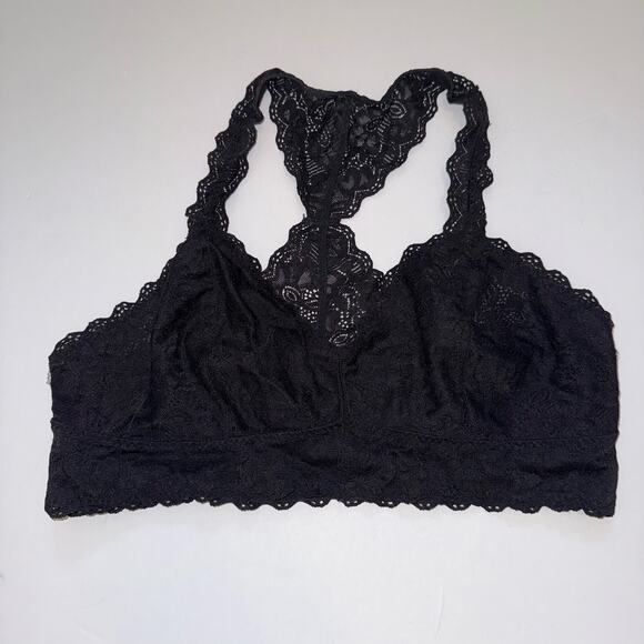 Felina Lace Longline Bralette (Black) Women’s Size XL Wireless Racerback Bra - Picture 3 of 11